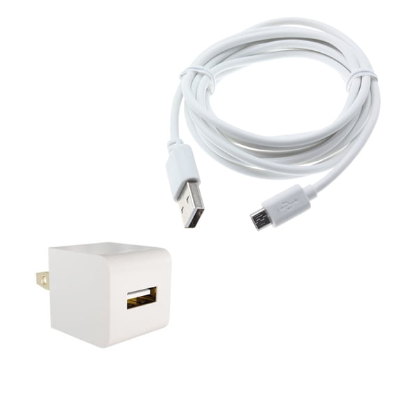 USB Micro Home Charger Cable Power Adapter W2G for Alcatel Jitterbug Smart 2, REVVL 2, 1x Evolve - ASUS ZenFone Max Plus M1 5Q - BLU S1, Vivo XL4 XI, Studio X8 HD, Pure View, Life One X3