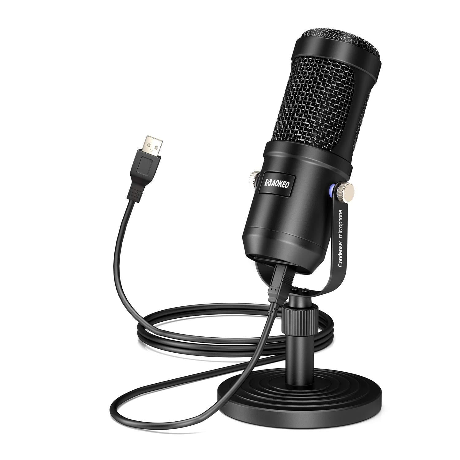 Podcast Microphone for Phone, MTPHOEY Professional USB Microphone  forTikTok/PC/Pad/PS4/i*O*S/Android,Computer Mic with Noise Cancelling,Asmr