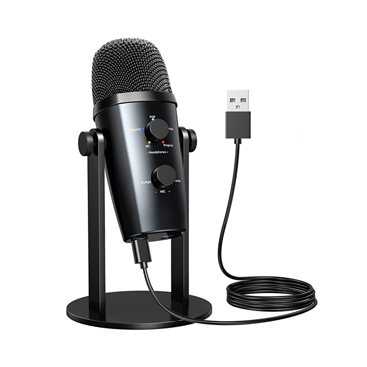 USB Microphone, Condenser Gaming Microphone for PC/PS4/5/Laptop/Phone, 4 Sound Modes, Noise