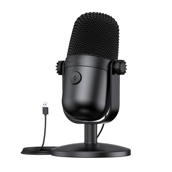 USB Microphone, Gaming Microphone with Noise Cancellation & Mute Button, Computer Condenser Gaming Mic for Streaming/Recording, USB Type C Plug and Play