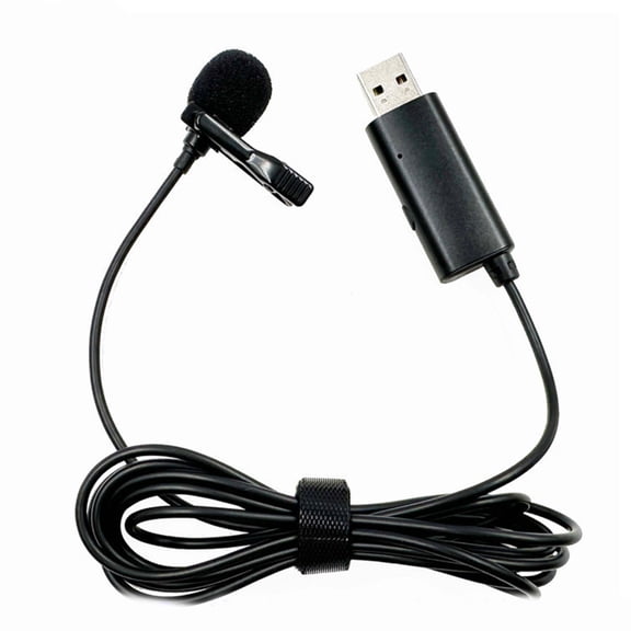 USB Microphone Lavalier Lapel Clip on Mic with Cable for Laptop Computer PC Streaming Conferencing Interviews Singing