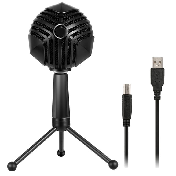 USB Microphone Mute Button, Indicator Computer Microphone for Streaming Laptop Recording, Meeting, Podcast, Games