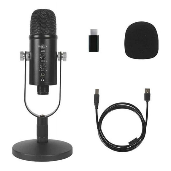 USB Microphone Professional Plug Play Studio Microphone with Stand for Gaming Online Chatting Videos Voice Streaming A