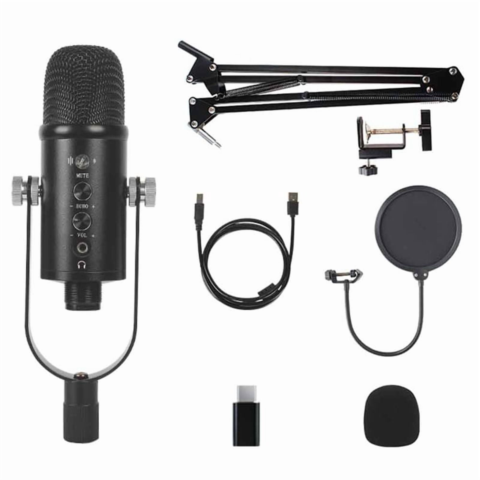 USB Microphone Professional Plug Play Studio Microphone with Stand for Gaming Online Chatting Videos Voice Streaming B