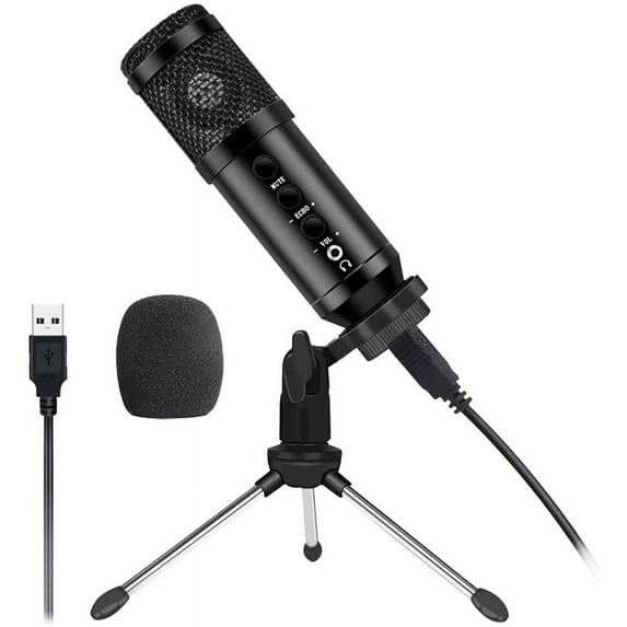 USB Microphone for PC, Mac, Gaming, Recording, Streaming, Podcasting, Studio and Computer Condenser Mic, Plug and Play