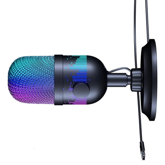 LED Lighting USB Microphone for Gaming and Streaming Compatible for Computer Gaming Consoles Computers Accessories