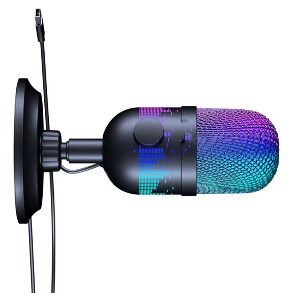 USB Microphone with LED for Professional Streaming and Gaming Clear Sound Mic