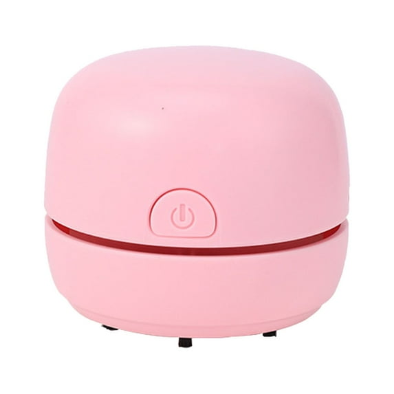 USB Mini Desktop Vacuum Cleaner - Strong Suction Dust Eraser for Keyboard Crumbs, Chip Debris, Pencil Shavings, 500mAh Rechargeable, Portable Handheld Cleaner with Nylon Bristles & Storage Bin