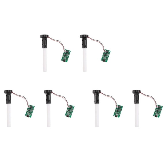 USB Mini Humidifier Mist Driver Circuit Board Fogger Atomization Film Atomizer Sheet Diy Kits 6Pcs,6 x circuit board 6 x Atomization film,Green
