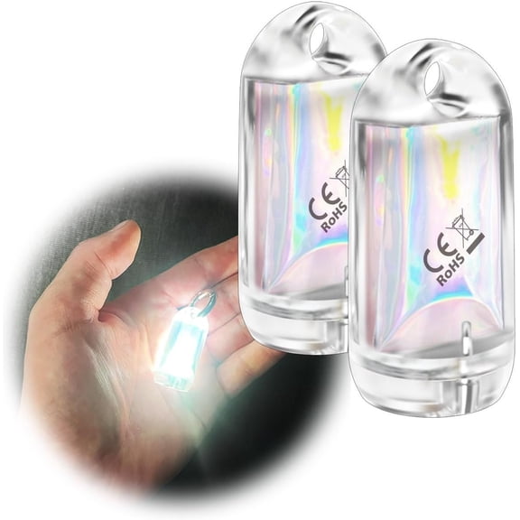 USB Mini LED Lanterns, 2 Pack  EDC  LED Flashlight for Camping Rechargeable  Stick Light Maglite Hockey   Flashlight for Nighttime Shift (2Pack White)