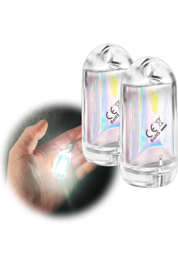 USB Mini LED Lanterns, 2 Pack Waterproof EDC Keychain Flashlight for Camping Rechargeable Battery Stick Light Maglite Hockey Dog Collar Nighttime Shift (2Pack White)
