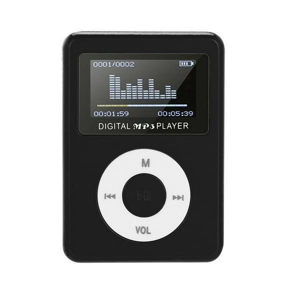 USB Mini MP3 Player, Usavan Portable Metal Case LCD Screen, Supports 32GB SD/TF Card, Built-in Battery for Music Playback