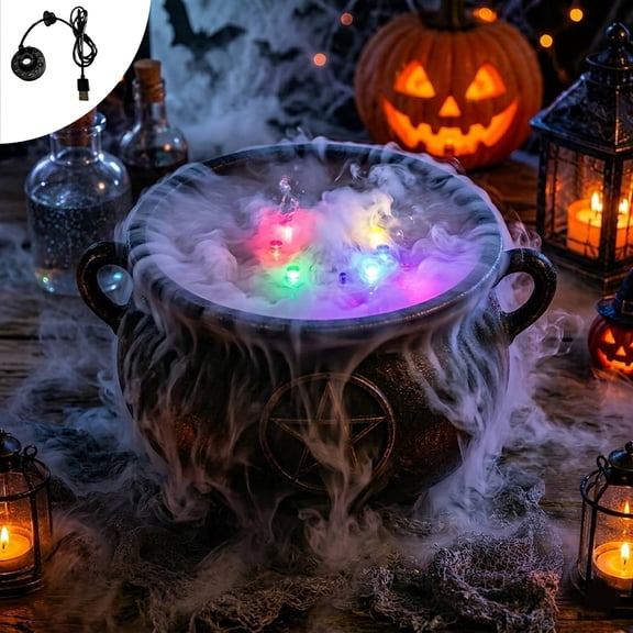USB Mist Maker - Durable plastic mist maker with LED lights, lightweight for water features. Creates spooky fog for Garden, Party, and Halloween Decor, 2"