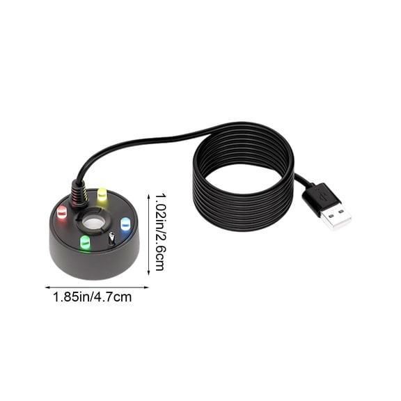 USB Mist Maker with LED Lights, Black Fogger for Water Features, Automatic Shut-Off Atomizer for Patio Pond, Tabletop Fountain Virelaxpo