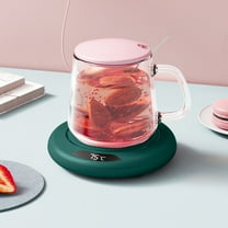 USB Mug Warmer Coffee Cup Heater with 3 Temp Settings 55°C-75°C,Auto 8H Shut Off Desk Beverage Warmer for Tea Milk Non-Slip Base Home Office Gift White Green