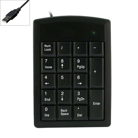 USB Numerics Keyboards With 18 Silents Button Deskstop Number Pad For Laptop Desktop Office