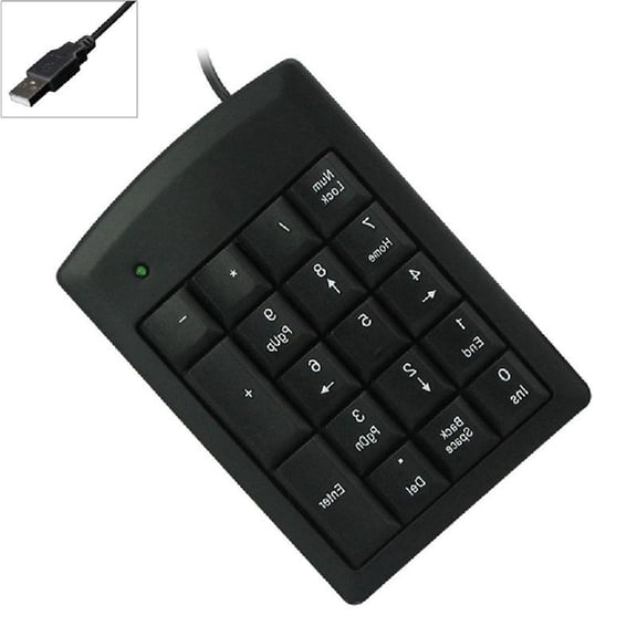 USB Numerics Keyboards With 18 Silents Button Deskstop Number Pad For Laptop Desktop Office
