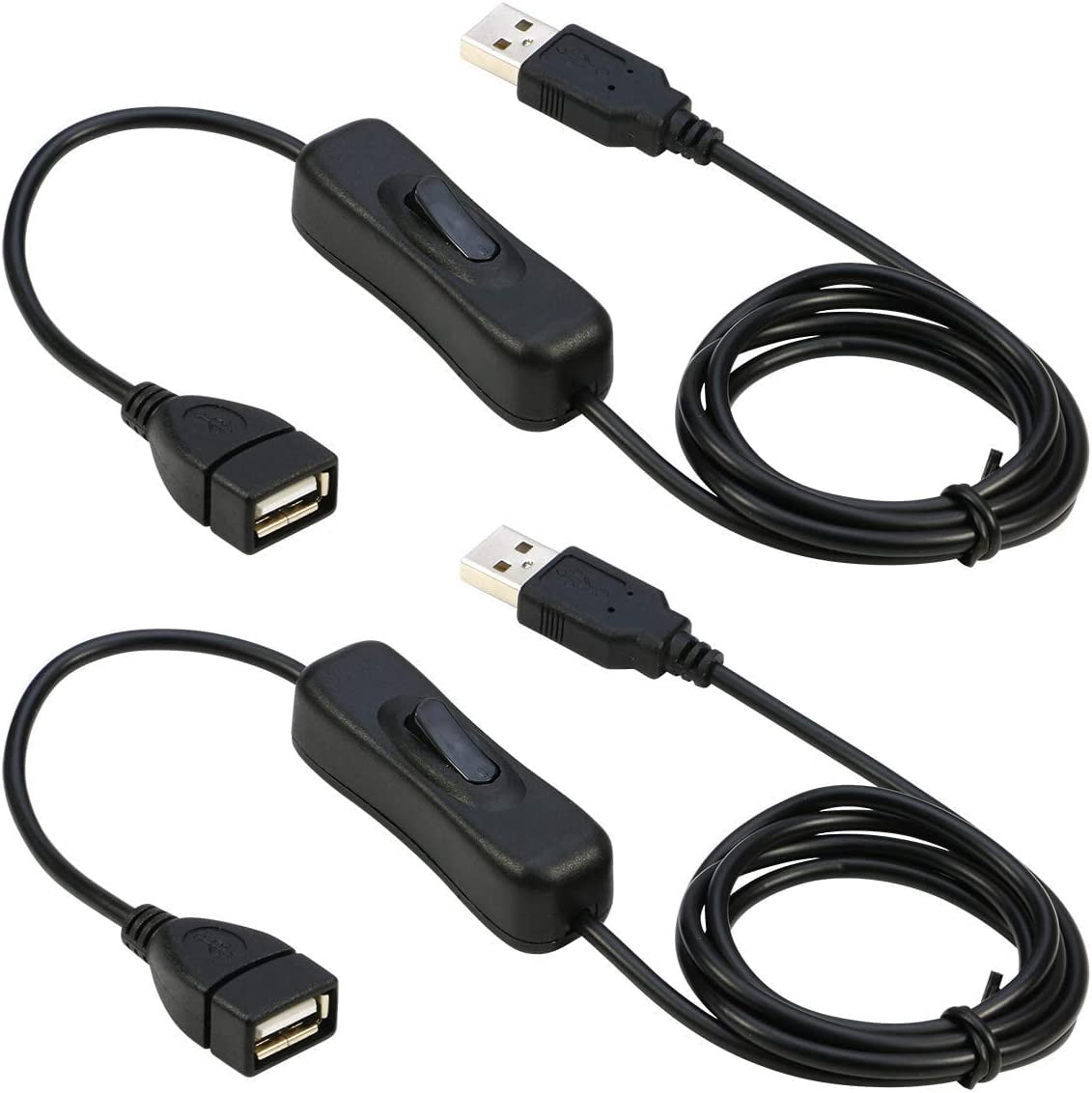 USB ON/Off Switch Cable [3M, 2-Pack], USB 2.0 Male to Female Extension ...
