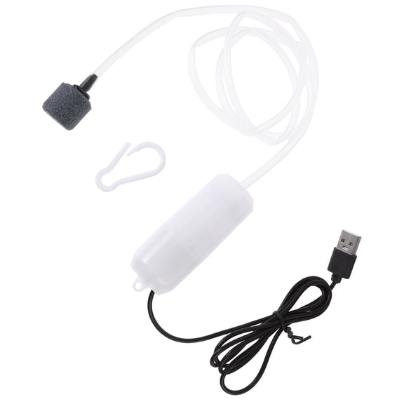 Crazyview USB Oxygen Pump Air Filter Rechargeable Mini Small Aquarium White Copper