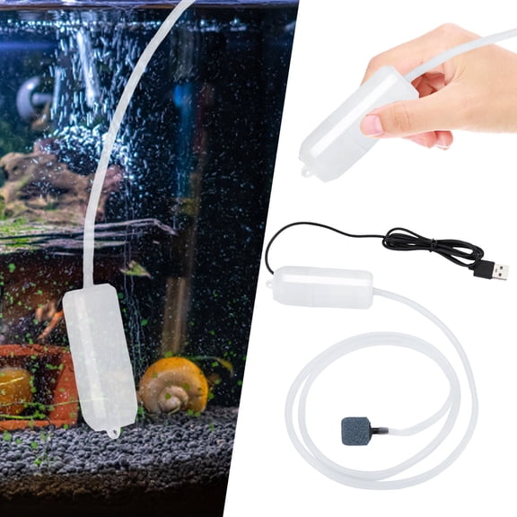 USB Oxygen Pump Portable Mini Aquarium Air Pump for Fish Tank, Silent Aerator Bubbler with High Airflow, Ideal for Home Aquariums, Brine, and Saltwater Fishing Accessories