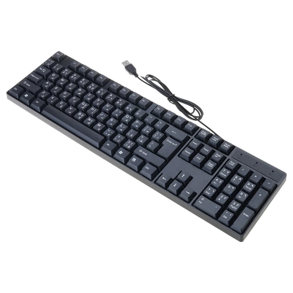 USB PC Computer Keyboard, Arabic Keyboard/English Keyboard, Ergonomic Mechanical Keyboard for Office PC Home