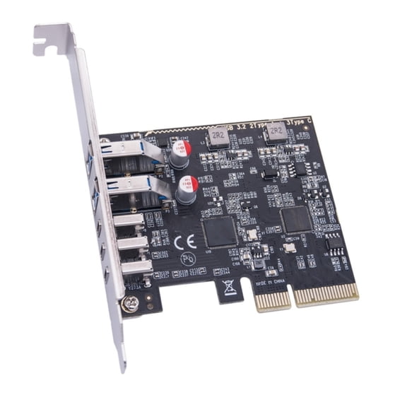 USB PCIE Card 2Port USB3.2 GEN2 USB A + 3Port Type C 10Gbps Expansion Card PCI Express X4 USB HUB Adapter Multiplier