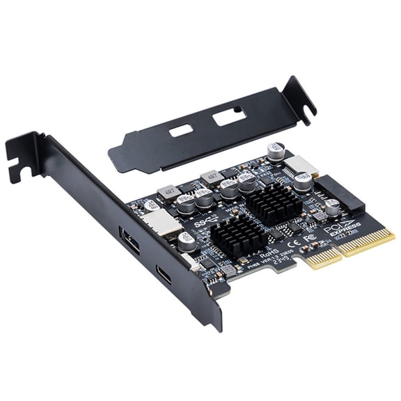 USB PCIE Card Type C Adapter Card PCI-Express 4X to USB 3.2 Gen 20Gbps 20GB Driver-Free for Win
