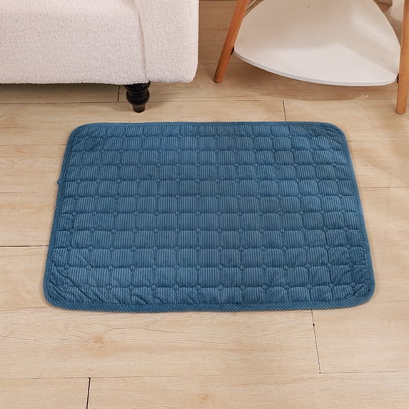 USB Pet Heating Pad, 17.5in Electric Warm Mat for Cats & Small Dogs, Auto Shut-Off & Chew-Resistant Cord, Indoor Safe Warmer Blue