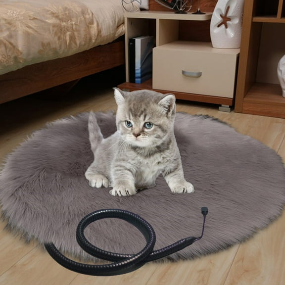 USB Pet Heating Pad for Cats and Dogs, Self Warming Mat with Chew Resistant Cord, 15.7 Inch Waterproof Soft Thermal Bed Pad for Indoor Outdoor Use, Portable Small Heater