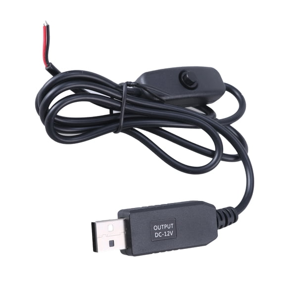 USB Pigtail 2pin Cable, USB2.0 Male Plug 2pin Wire Pigtail Cable 12V 0.5A USB Power Cable Black