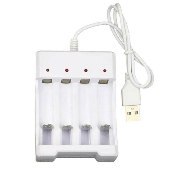 USB Plug Battery Charger for AA AAA Rechargeable Batteries 4 Slots Z7C0