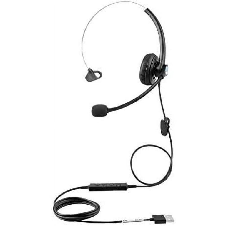 USB Plug Hands Free Call Center Noise Cancelling Corded Monaural