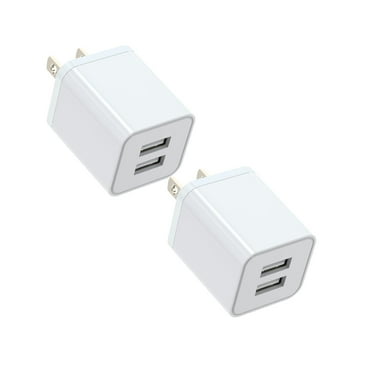 USB Plug USB Wall Charger 2 Pack Port USB Electrical Plug Cube 5V 2.4A Charging Block USB Plugs Compatible Plug in Wall Plug Insulation Quick Notes Fast Charging Port Foldable Plug Wall Adaptor
