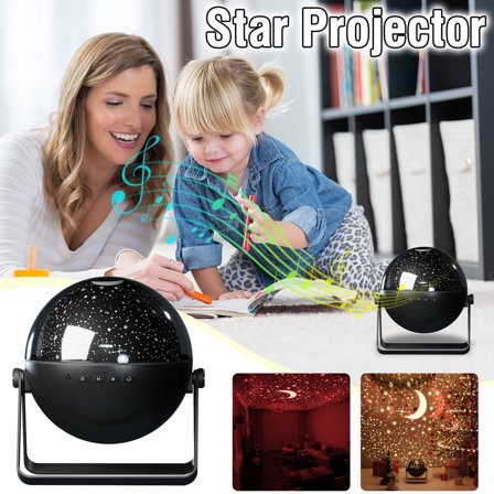 USB Plug-in Star Blue Light Projector, Remote Control Bluetooth Audio Ambient Light, 8 Lighting Modes Dimmable for Home Bedroom Party Living Room Ceiling Ambiance Decor