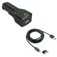 thumbnail image 1 of USB Port Fast 18W Car Charger w Charger Cord Type-C 6ft USB Cable W6E for Samsung Galaxy A9 A50 A20 A10e - Sonim XP8 XP3 - Sony Xperia XZs XZ3 XZ1 XA1 L1 - Xiaomi Mi Mix 2 9, 1 of 11