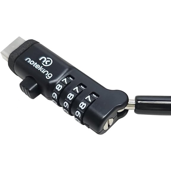 USB Port Lock for Laptop 3 Dial Combination Security Cable Lock, Black Laptop Security Lock, USB Cable Lock, Computer Locking Cable