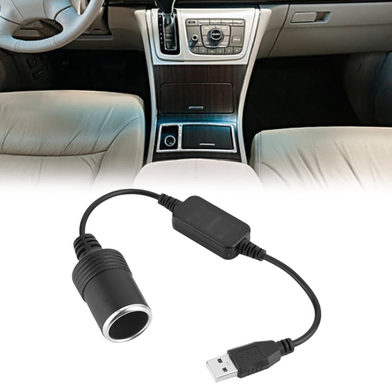 GE00241-USB Port to 12V Car Cigarette Lighter Female Socket Cord Converter Adapter