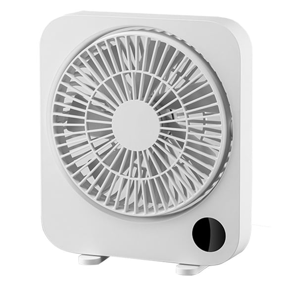 USB Portable Desktop Fan with Digital Display, 3,Speed Timer, Quiet Operation for Home Office Travel, Compact Electric Cooling, White, 8.1x6.9x1.9 inches,B