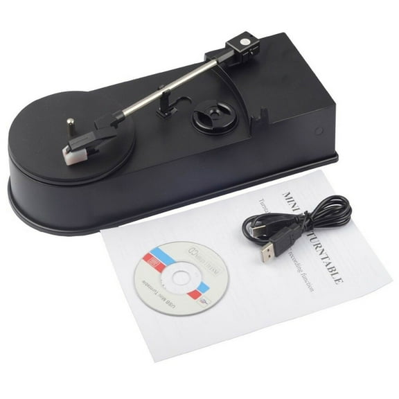 USB Portable Mini Vinyl Turntable Audio Player Vinyl Turntable to MP3/WAV/CD Converter with PC 33RPM CRP008