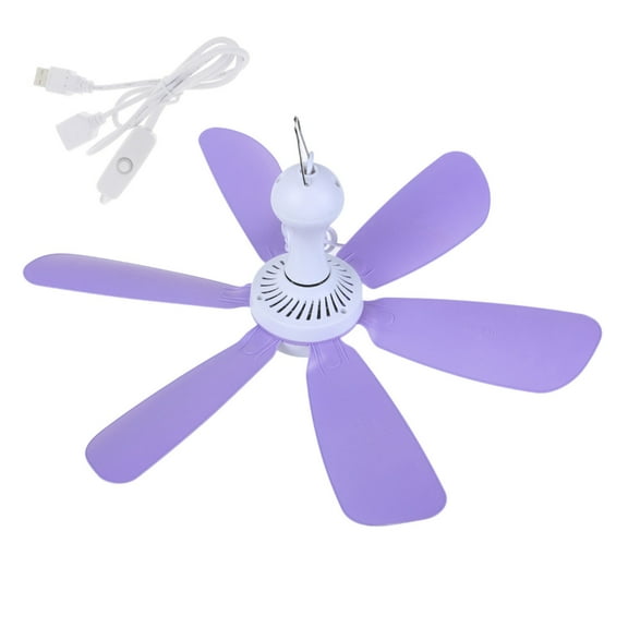 USB Power Ceiling Fan 17In Hanging Fan For Tents Trailers And Outdoor Space
