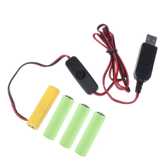 USB Power Converter AA Battery Eliminators Replace 4Pcs 1.5V AA Batteries for Remote Control LED Light Electronic Toy