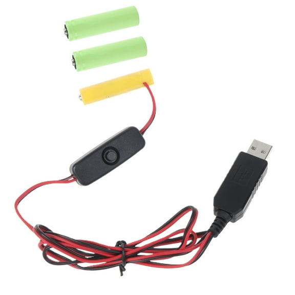 USB Power Converter Dummy Battery Eliminate Cable Cord Replace 3x1.5V AA LR6