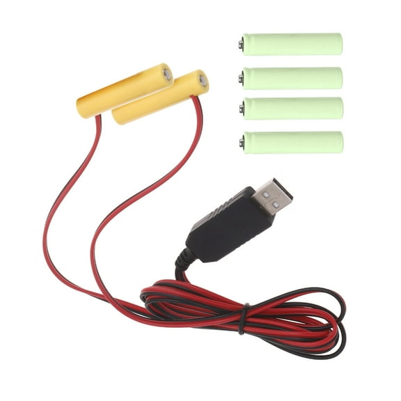 USB Power Converter Power Boost Battery Eliminators to 1.5V 3V 4.5V 6V AAA LR03 Battery Eliminators for Clocls Remotes