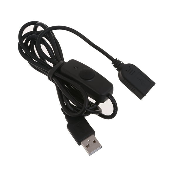 USB Power Cord Adapter Cable Extension Line 1.5m with Switches Indicator Light Male to Female for Small Fan LED Light