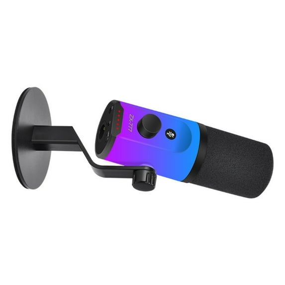 USB Power PC Microphone With Studio Sound Color Lighting Quick Sensitivity Control Shockproof