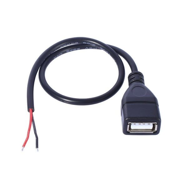 USB Power Pigtail Cable USB Male to 2 Pin Bare Wire Open End Power Pigtail Cord for LED Fan Camera Accessories