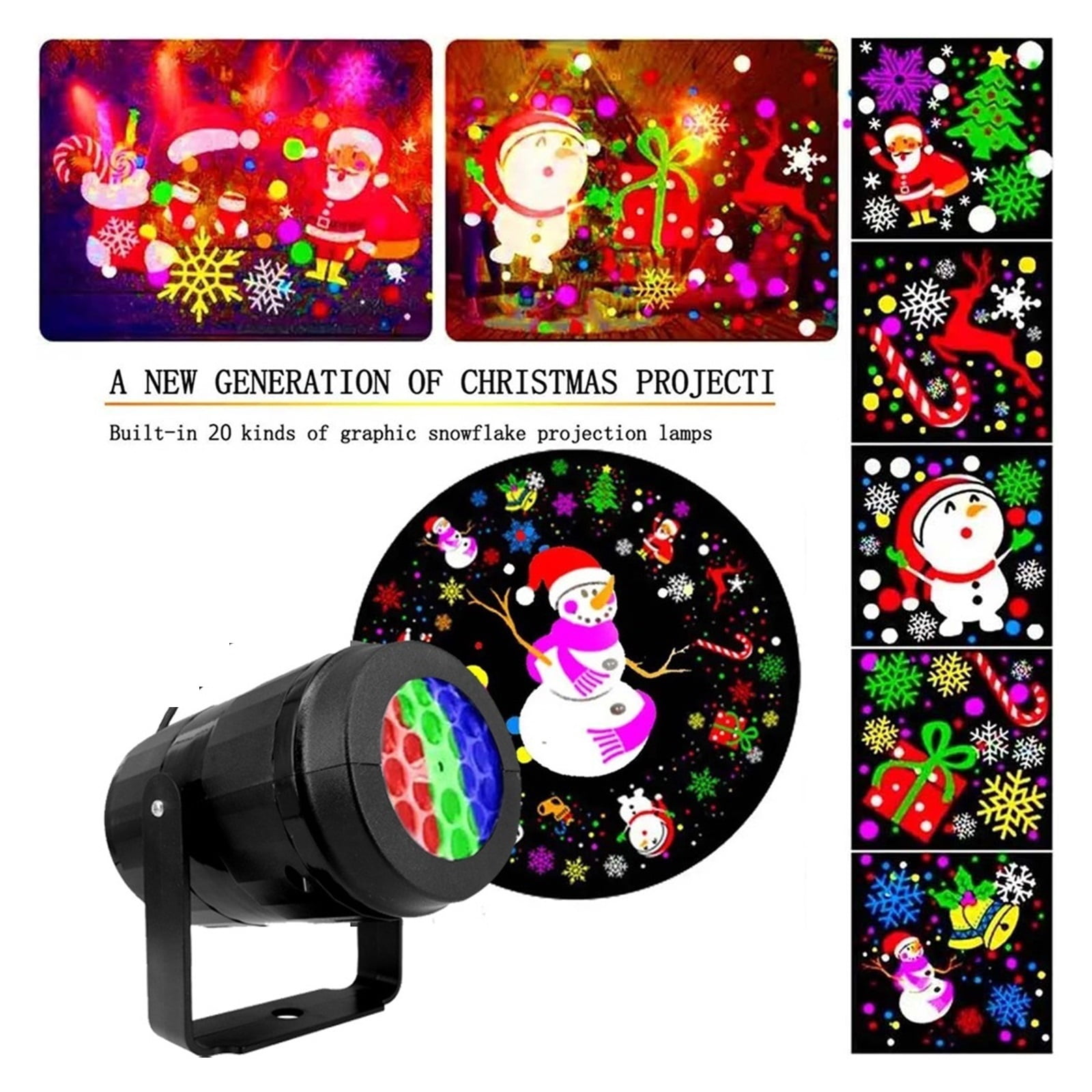 USB Power Snowflake Christmas Projector LED Fairy Lights Indoor Decor Santa Snowfall Patterns Project Gift Xmas Wedding Party ,Multiple scene applications