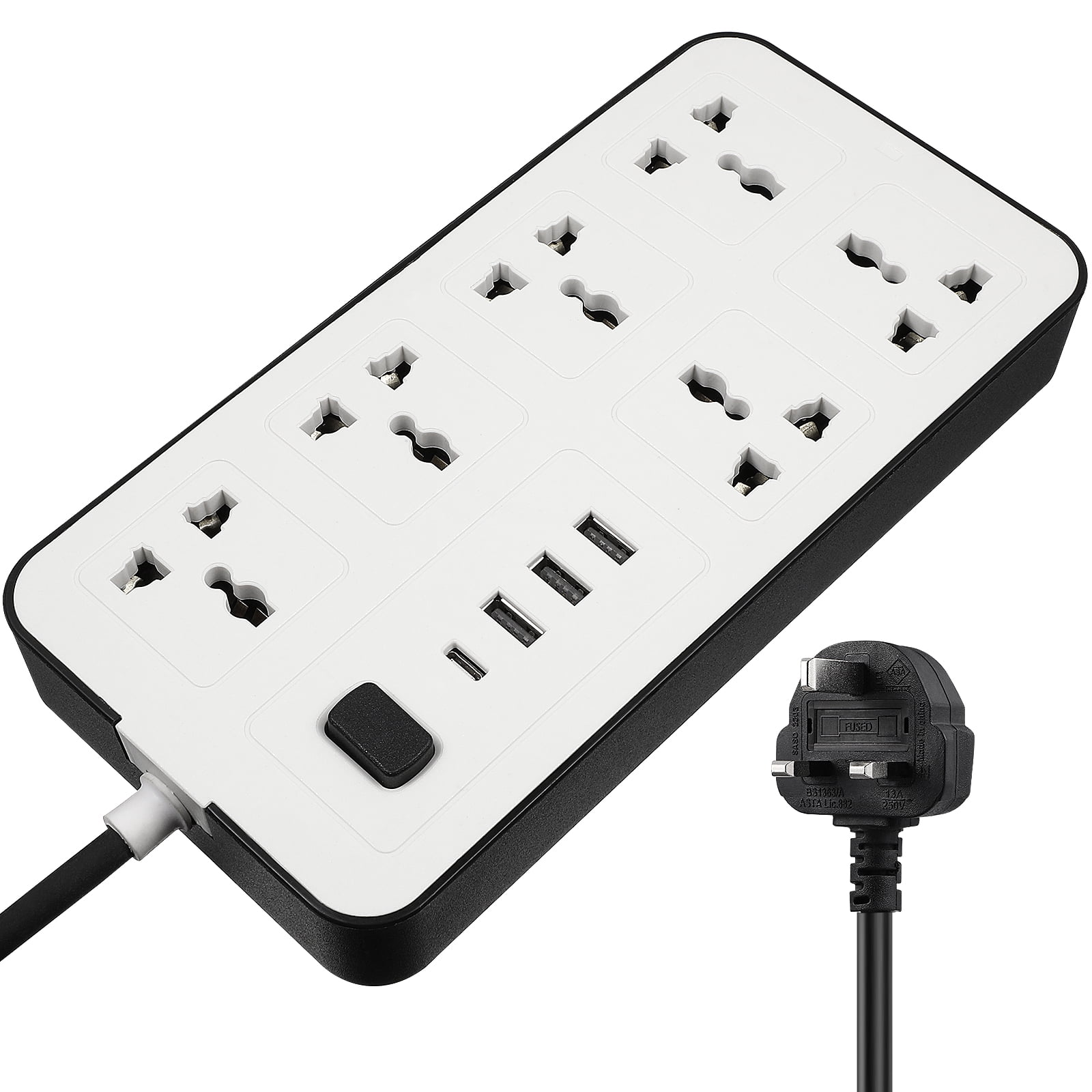 USB Power Strip British Standard Panel Multihole Switch Wiring Socket Extension Cord Plug Space