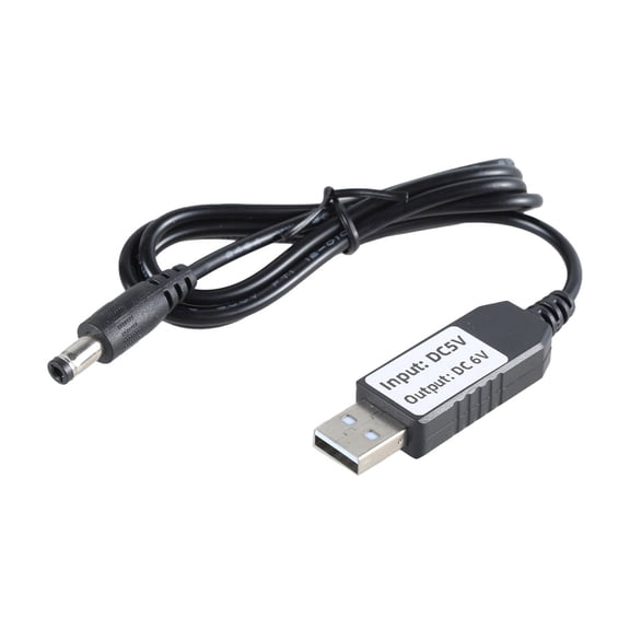 USB Power Supply Cord USB 5V2A to 6V DC5.5x2.1mm Cord for Toy, Doorbells, Meter, Gauges with 5.5x2.1mm Plug