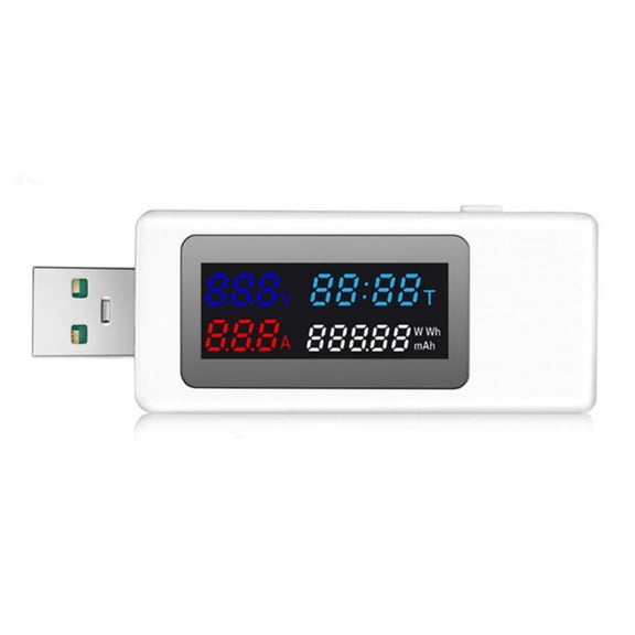 USB Power Tester USB Multimeter with Real Time Display of Voltages Current &Charging Capacity Short Circuits Protections